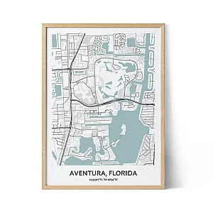 Aventura city map poster
