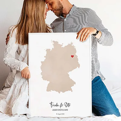 Aquarell-Karte - Unser erstes Date