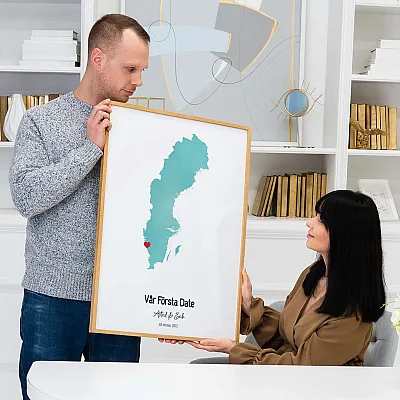 Akvarell Vår första träff Karta