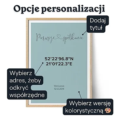 Nasze Pierwsze Spotkanie Wspolrzedne — personalizowany prezent dla niego