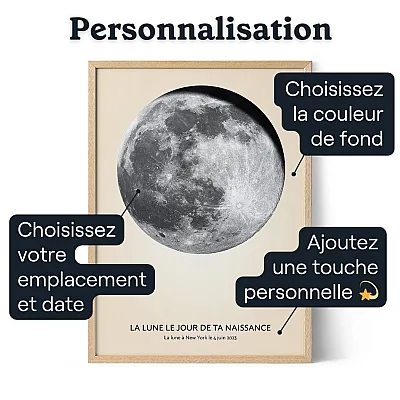 Art Mural Numerique De La Lune — affiche artistique personnalisée