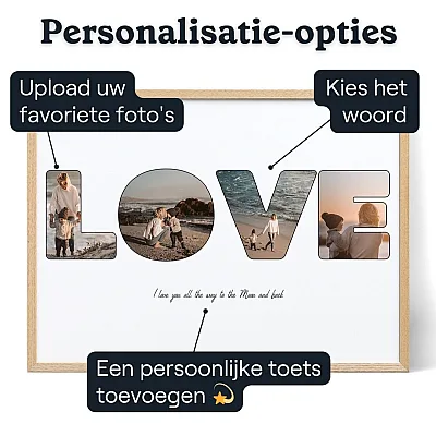 Brief Foto Collage — gepersonaliseerde fotomuurkunst