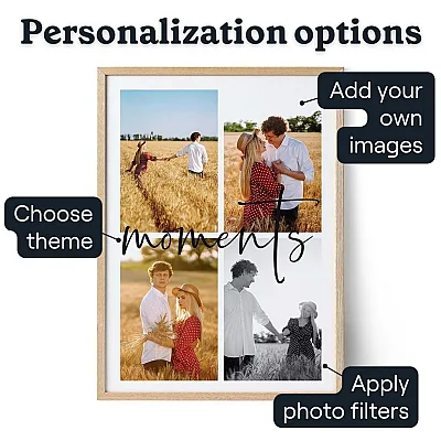 personalized 4 photo collage poster