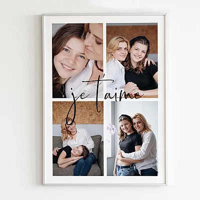 Maman 4 Photos Collage Cadeau