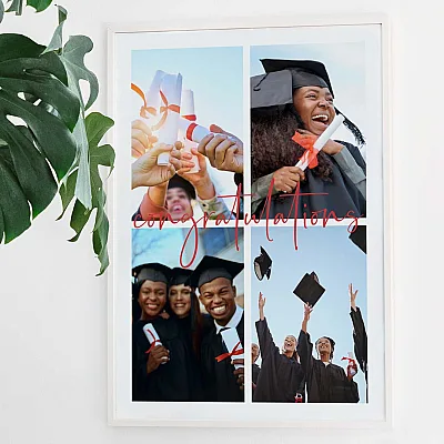 Graduation 4 Photo Collage Poster