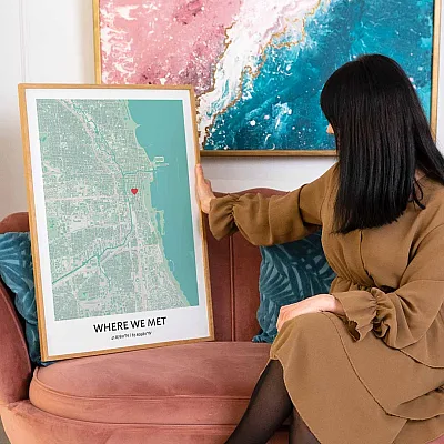 custom anniversary map gift