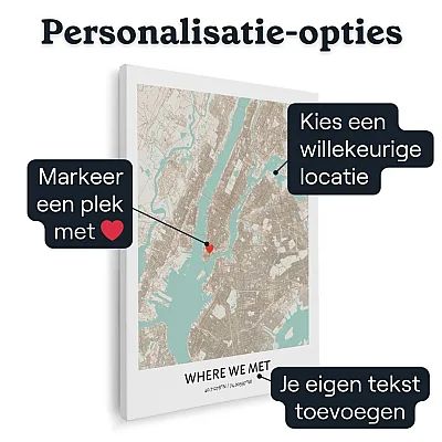 Kaartcanvas personalisatie