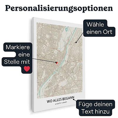 Kartenleinwand Personalisierung