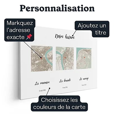 Toile de carte triple – personnalisation