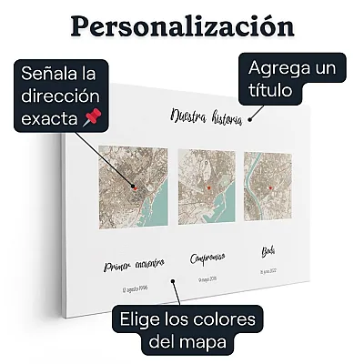 Lienzo de mapa triple – personalización