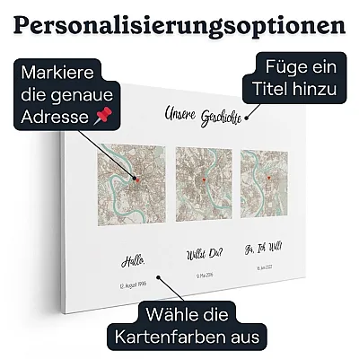 Dreifache Kartenleinwand – Personalisierung