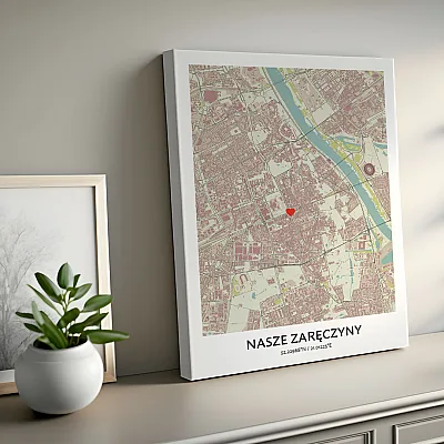 Mapa Naszych Zaręczyn – Obraz na Płótnie -3