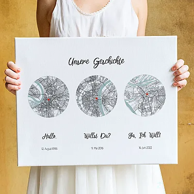 Verliebt Verlobt Verheiratet Leinwandbild-1