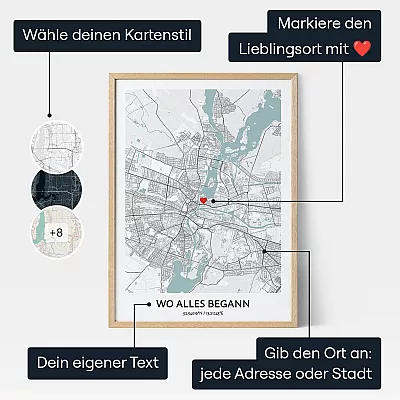 Wo Alles Begann Karte — personalisierter Karten-Druck - Schweiz