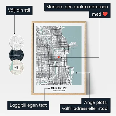 Karta Over Nya Hem — personlig present till honom