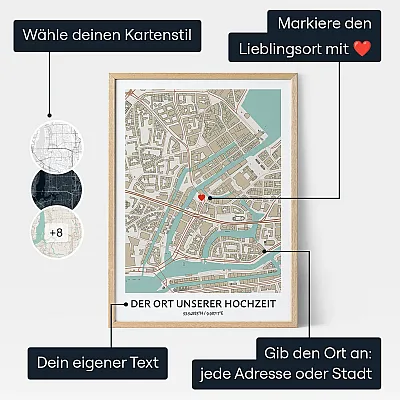 Hochzeitskarte — personalisiertes Hochzeitsgeschenk - Schweiz