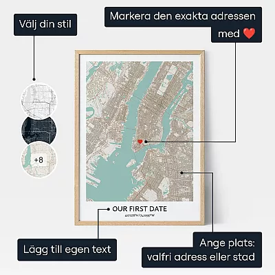 Var Forsta Datum Karta — personlig karta över var ni möttes