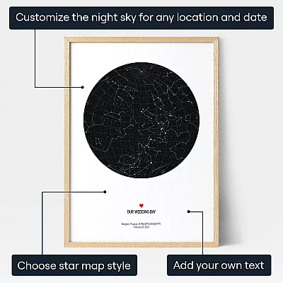 Stars On Wedding Day — personalised wedding gift print
