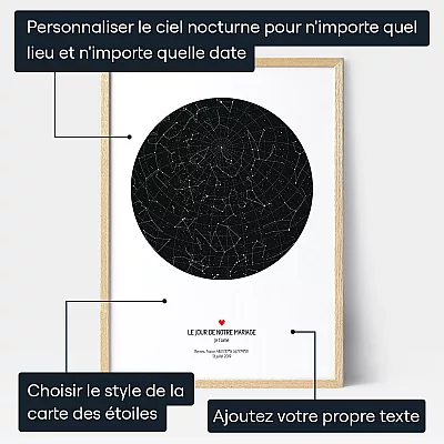 Etoiles Le Jour Du Mariage — cadeau de mariage personnalisé