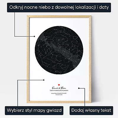 Mapa Nieba W Dniu Slubu — personalizowana mapa gwiazd