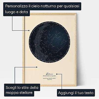 Mappa Stellare Del Giorno Di Nascita — regalo personalizzato per neonato e famiglia
