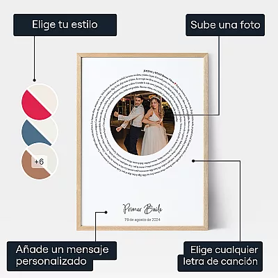 Primer Baile Con Foto — impresión personalizada onda sonora