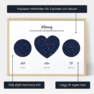 Var Mamma Trippel Stjarnkarta — personlig stjärnkarta poster