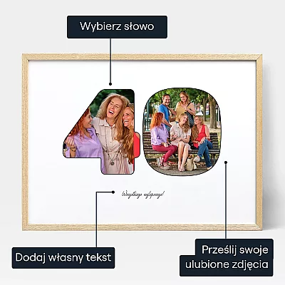 40 Urodziny Kolaz Ze Zdjec W Formie Napisu