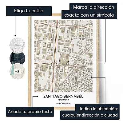 Mapa del Estadio Santiago Bernabéu de Real Madrid