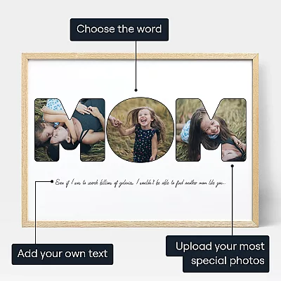 Mom Letter Photo Collage — personalized photo wall art print