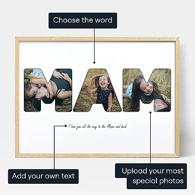 Mam Letter Photo Collage — personalised photo wall art print
