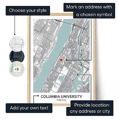 Graduation Map — personalised gift for him