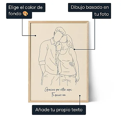 Arte Lineal Personalizado — regalo personalizado para él