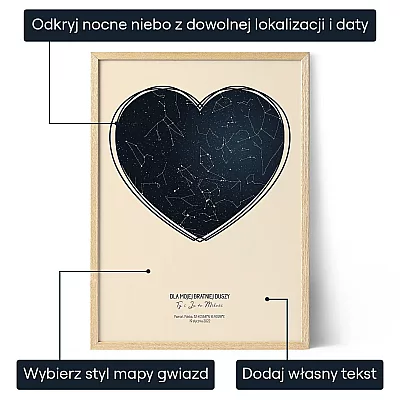 Dla Mojej Bratniej Duszy — personalizowany plakat artystyczny