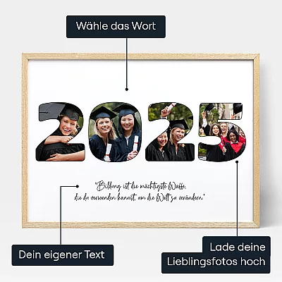 Fotocollage Zum Abschlussjahr — personalisierter Foto-Wandkunst-Druck - Schweiz