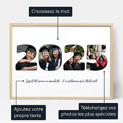 Collage Photo De Lannee Du Diplome — affiche artistique personnalisée