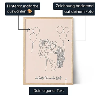 Mutter-Strichzeichnung 3