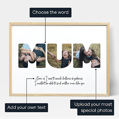 Mum Letter Photo Collage — personalised photo wall art print