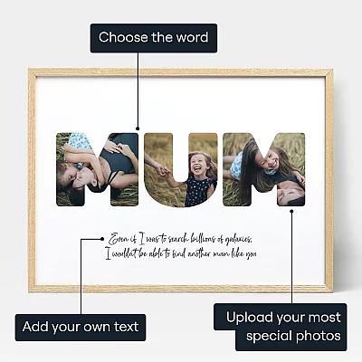 Mum Letter Photo Collage — personalised photo wall art print