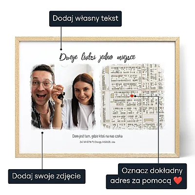 Dwoje Ludzi Jedno Miejsce Plakat Z Mapa