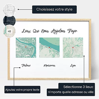 Lieux Que Nous Appelons Foyer — affiche carte personnalisée