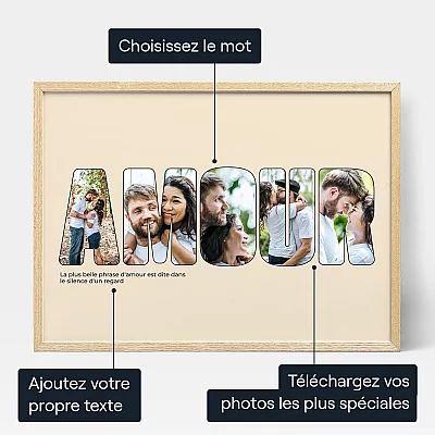 Collage Photo En Lettre Amour — affiche artistique personnalisée