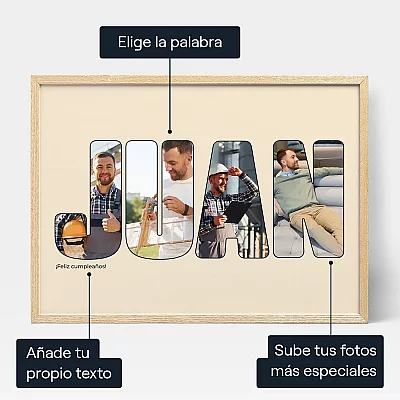 Nombre Carta Foto Collage — impresión artística personalizada