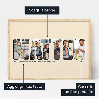 Collage Fotografico Con Il Nome — stampa artistica personalizzata