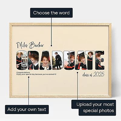 Graduation Year Photo Collage — personalised photo wall art print