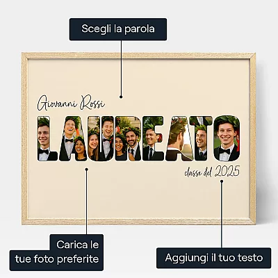 Collage Fotografico Di Laurea — stampa artistica personalizzata