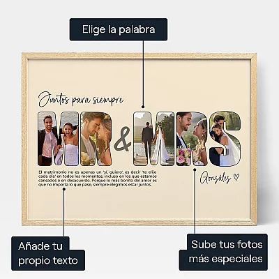 Collage Foto Carta De Boda — impresión artística personalizada