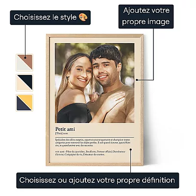 Definition De Petit Ami Affiche Personnalisee — cadeau personnalisé pour lui