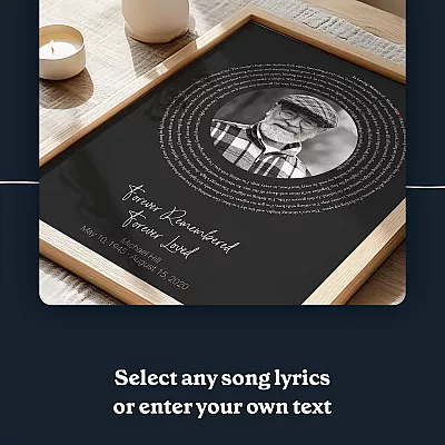 Memorial Poster with Song Lyrics 5