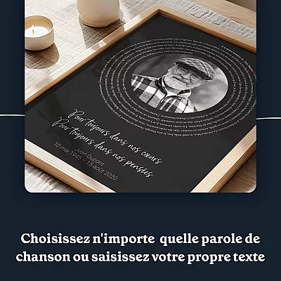 Affiche commémorative avec paroles de chansons 5